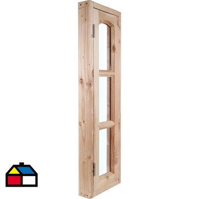 Kit ventana pino oregn 34x120 cm con vidrio