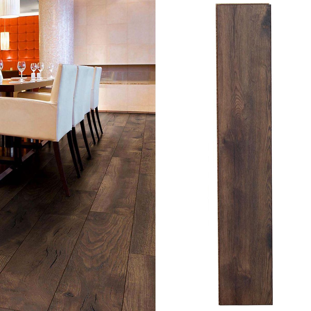 HOLZTEK - Piso Laminado 10 mm Petterson Dark Café 2.02 m2