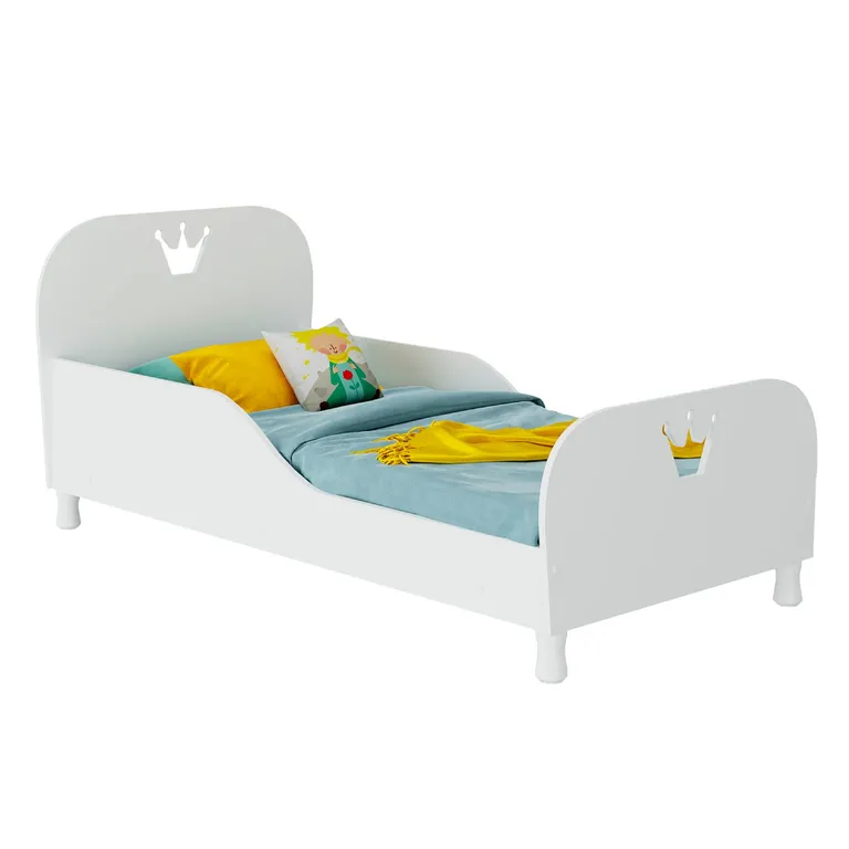 KIDSCOOL Cama de Transición Infantil Infantil Principe Blanco