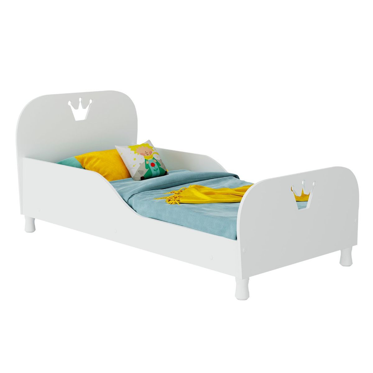 KIDSCOOL - Cama de Transición Infantil Infantil Principe Blanco