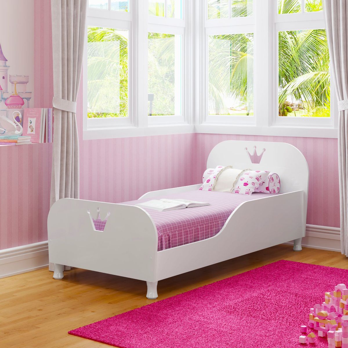 KIDSCOOL - Cama de Transición Infantil Infantil Principe Blanco