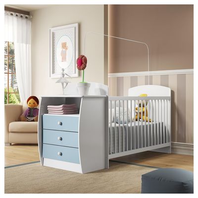 Imagen 2 del producto Cuna con cómoda 91,5x73x132 cm azul