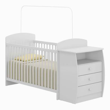Cuna con cmoda 91,5x73x132 cm blanco