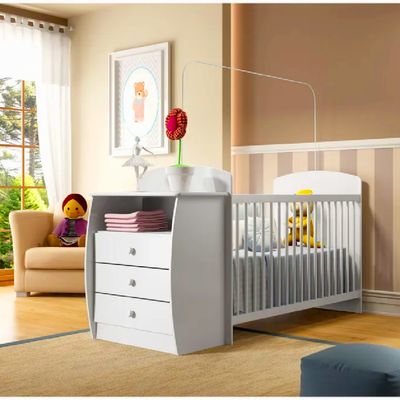 Imagen 2 del producto Cuna con cómoda 91,5x73x132 cm blanco