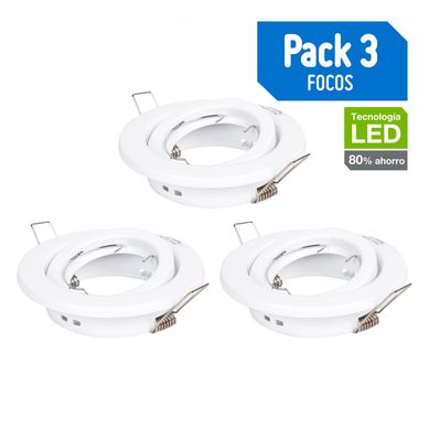 Pack focos LED basculantes 3 unidades.