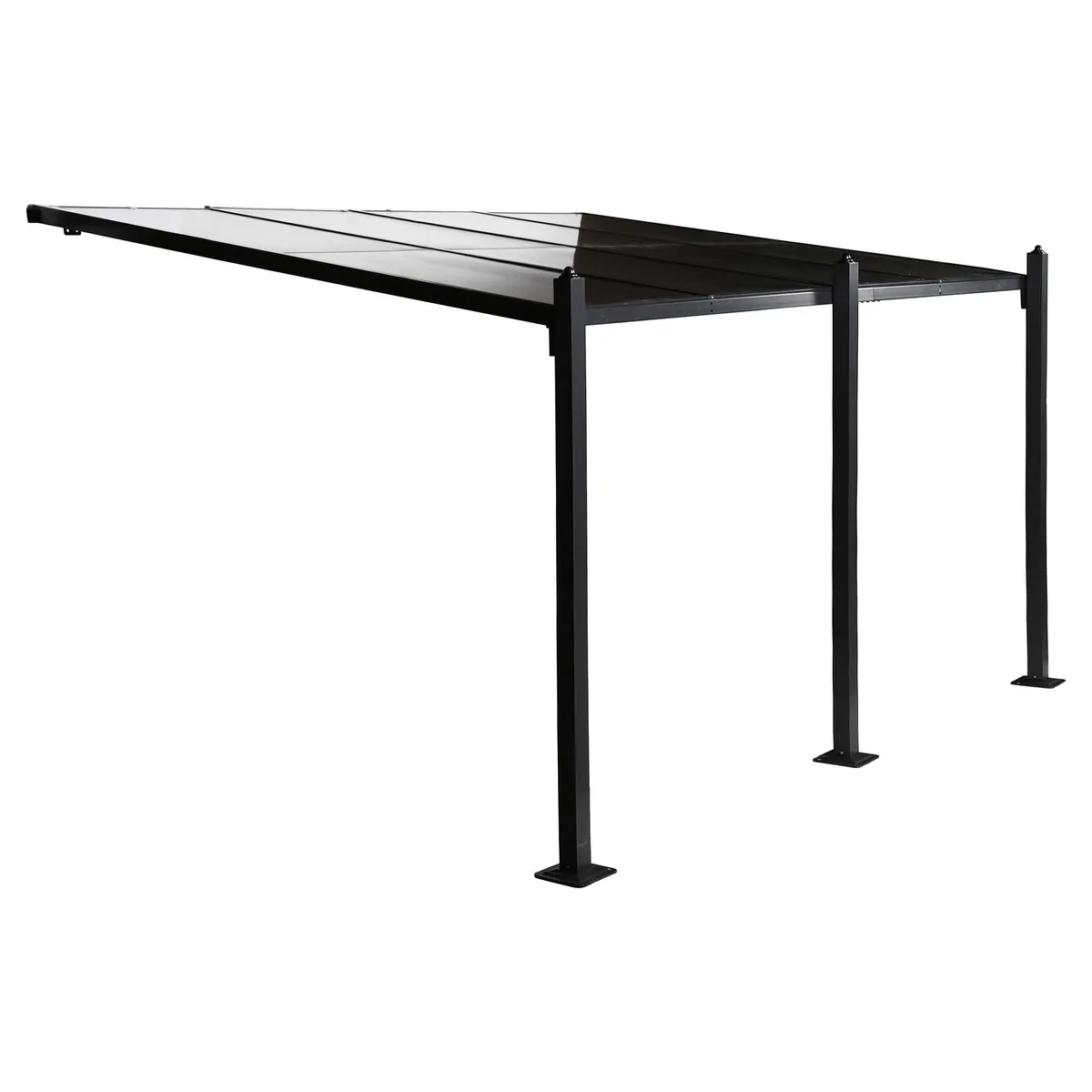 JUST HOME COLLECTION - Pérgola Lateral Negro Policarbonato 295x395x256 cm