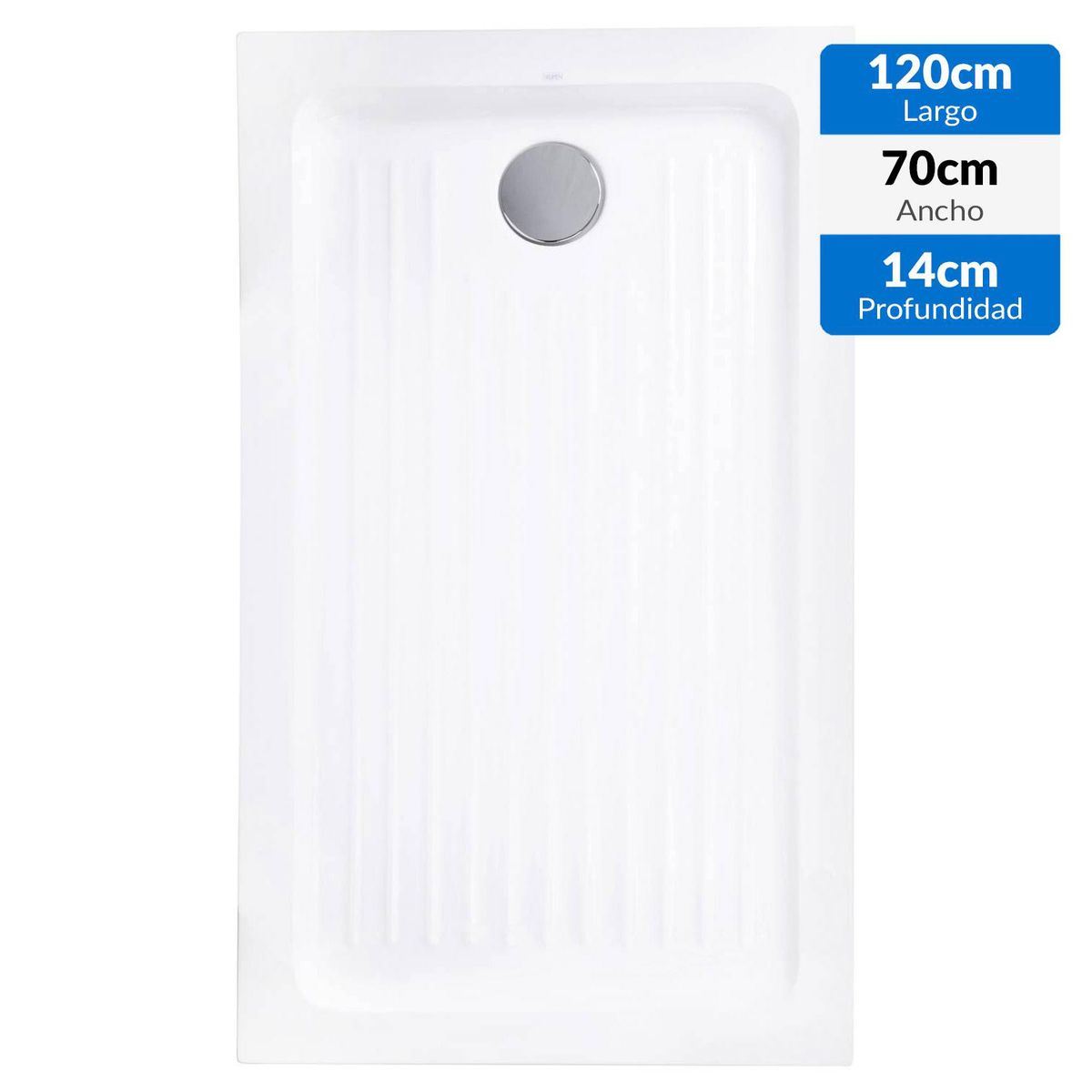 KLIPEN - Receptáculo para ducha 14x70x120 cm blanco