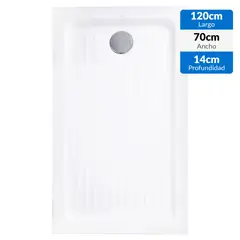 KLIPEN - Receptáculo para ducha 14x70x120 cm blanco