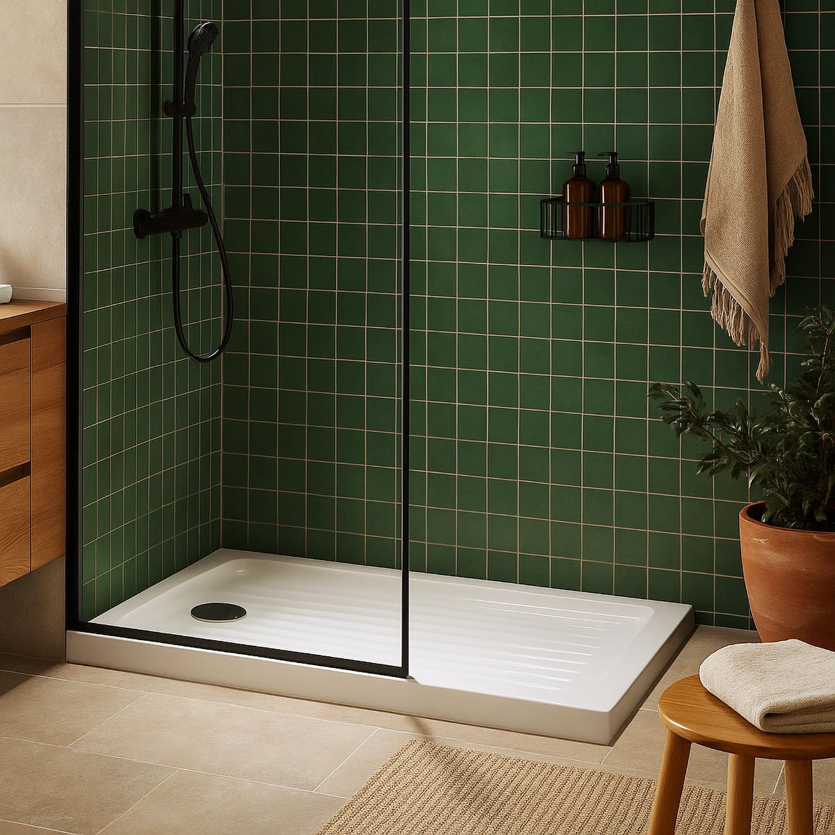 KLIPEN - Receptáculo para ducha 14x70x120 cm blanco