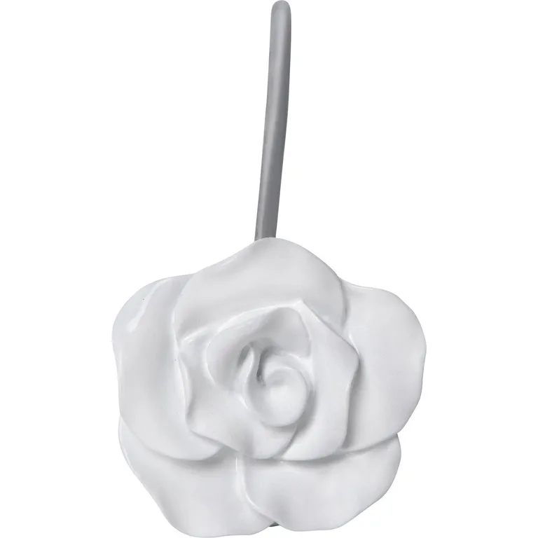 Set de ganchos para cortina de baño 12 unidades blanco