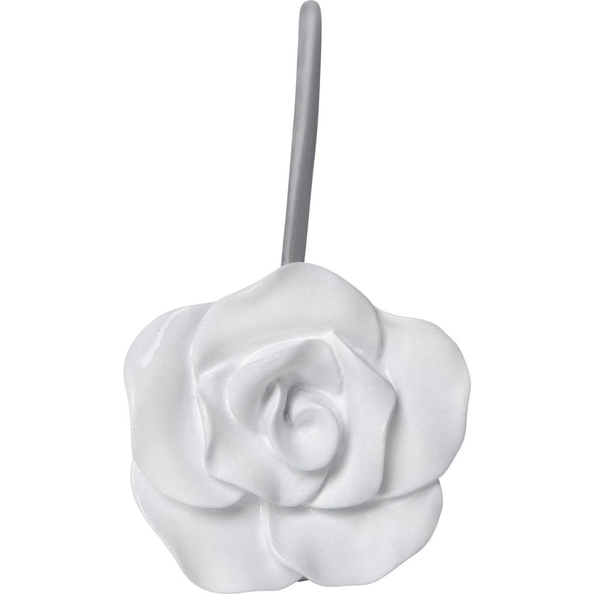 JUST HOME COLLECTION - Set de ganchos para cortina de baño 12 unidades blanco