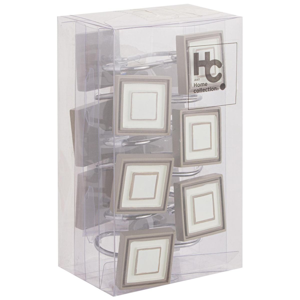 JUST HOME COLLECTION - Set de ganchos para cortina de baño 12 unidades beige