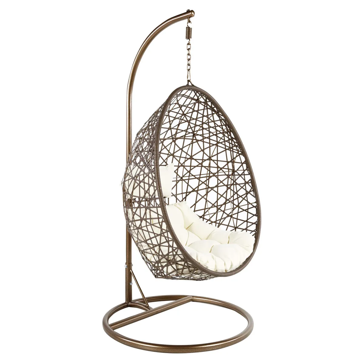 JUST HOME COLLECTION - Silla colgante de terraza ratán pe café