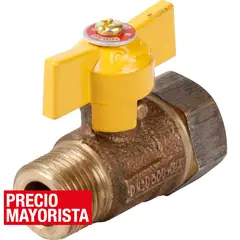 NIBSA - Llave de paso gas 1/2" HI-HE bronce