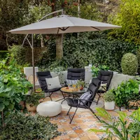 Juego de Balcón de Terraza Sao Paulo 4 Personas Negro