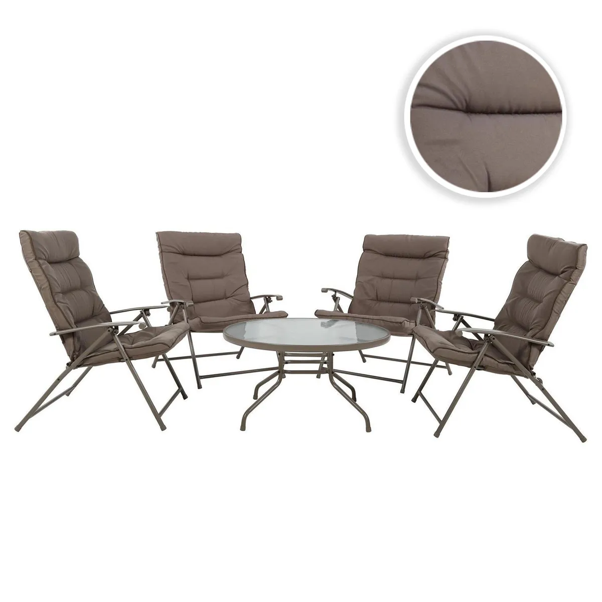 JUST HOME COLLECTION - Juego de Balcón de Terraza Sao Paulo 4 Personas Taupe