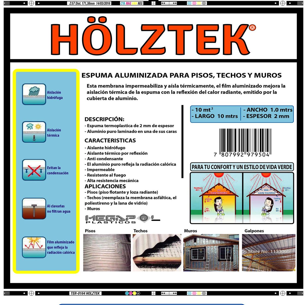 HOLZTEK - Espuma niveladora 10 m2 rollo