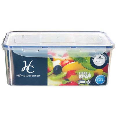 Imagen 2 del producto Contenedor de Alimentos con Divisiones Plástico 3400 ml