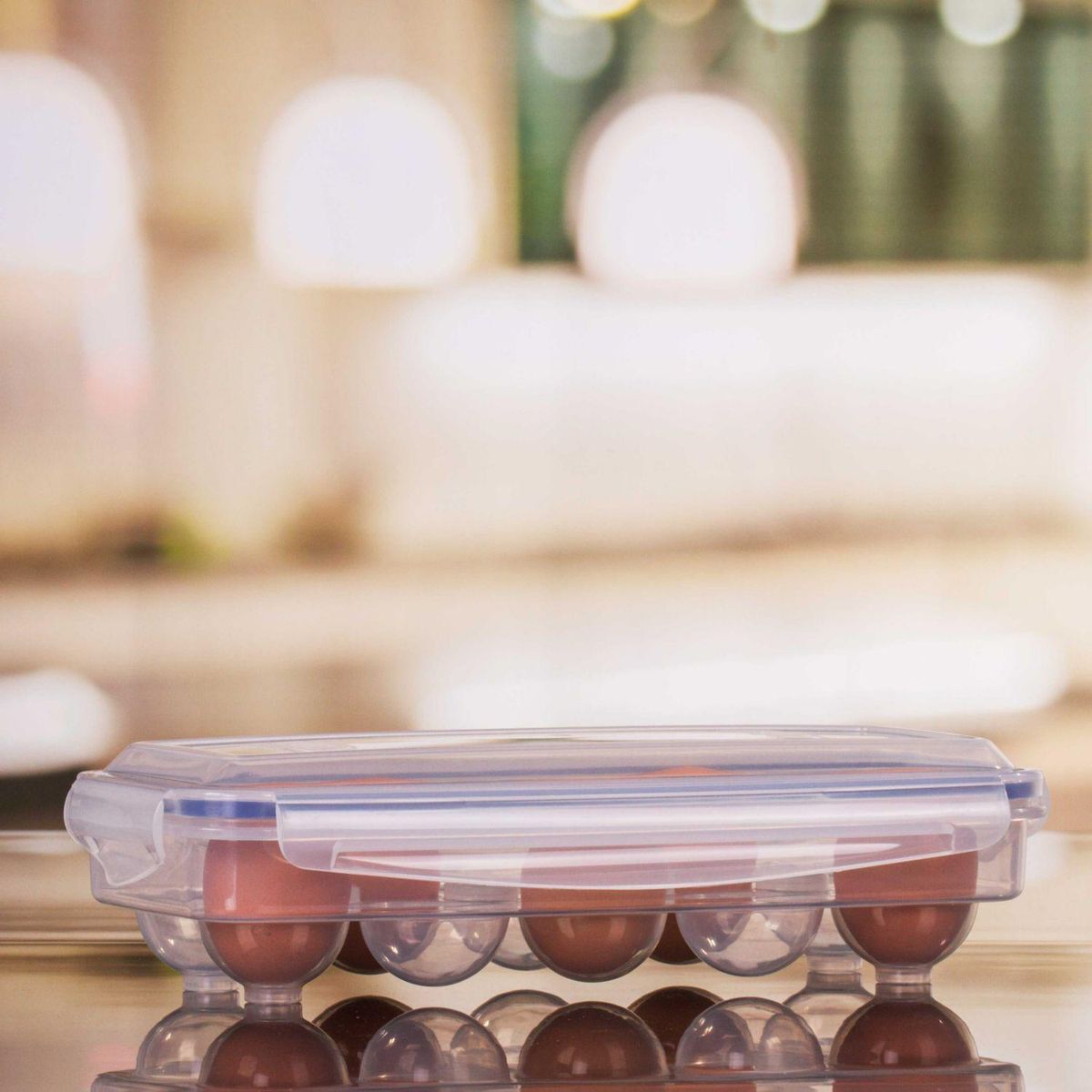 JUST HOME COLLECTION - Portahuevos de plástico 15x24x12 cm