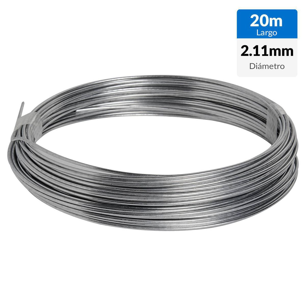 INCHALAM - Alambre Acero N-14 2.1 mm 20 m Gris