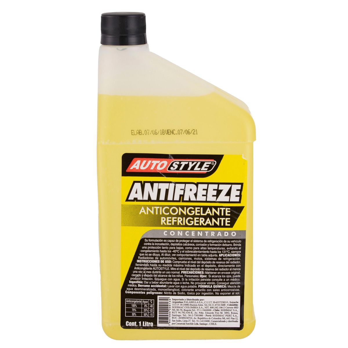 AUTOSTYLE - Anticongelante Concentrado Autostyle 1 Litro Protección Motor