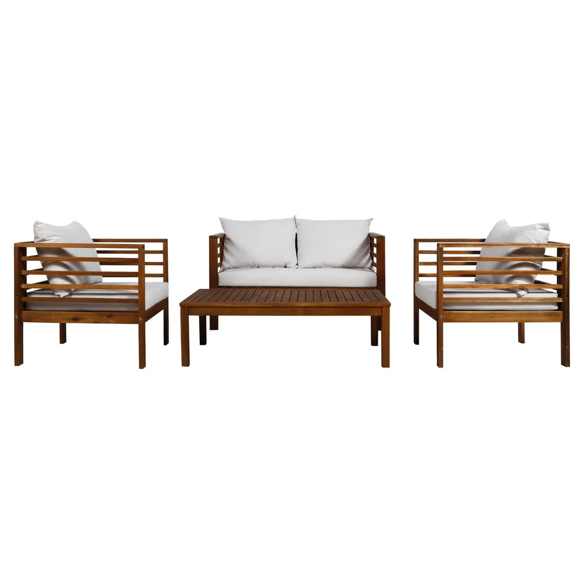 JUST HOME COLLECTION - Juego de Terraza Living Saint Pete 4 Personas Natural