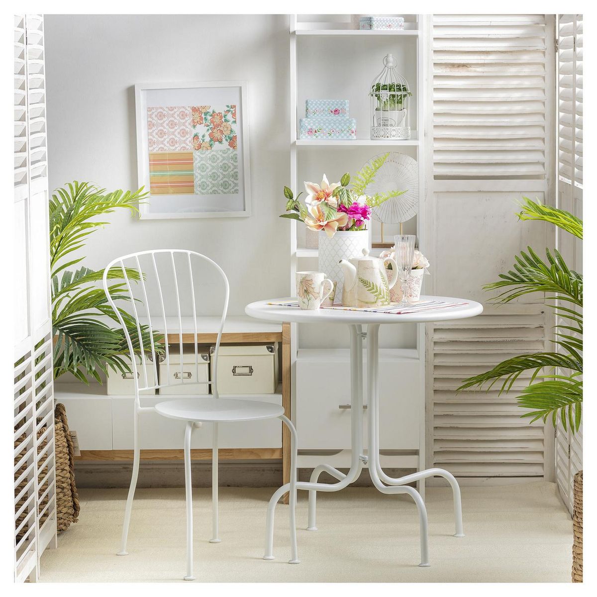 JUST HOME COLLECTION - Estante Home Madera 3 Nivel(es) 44x170x38 cm Blanco