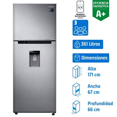 Refrigerador no frost top mount freezer 361 litros silver