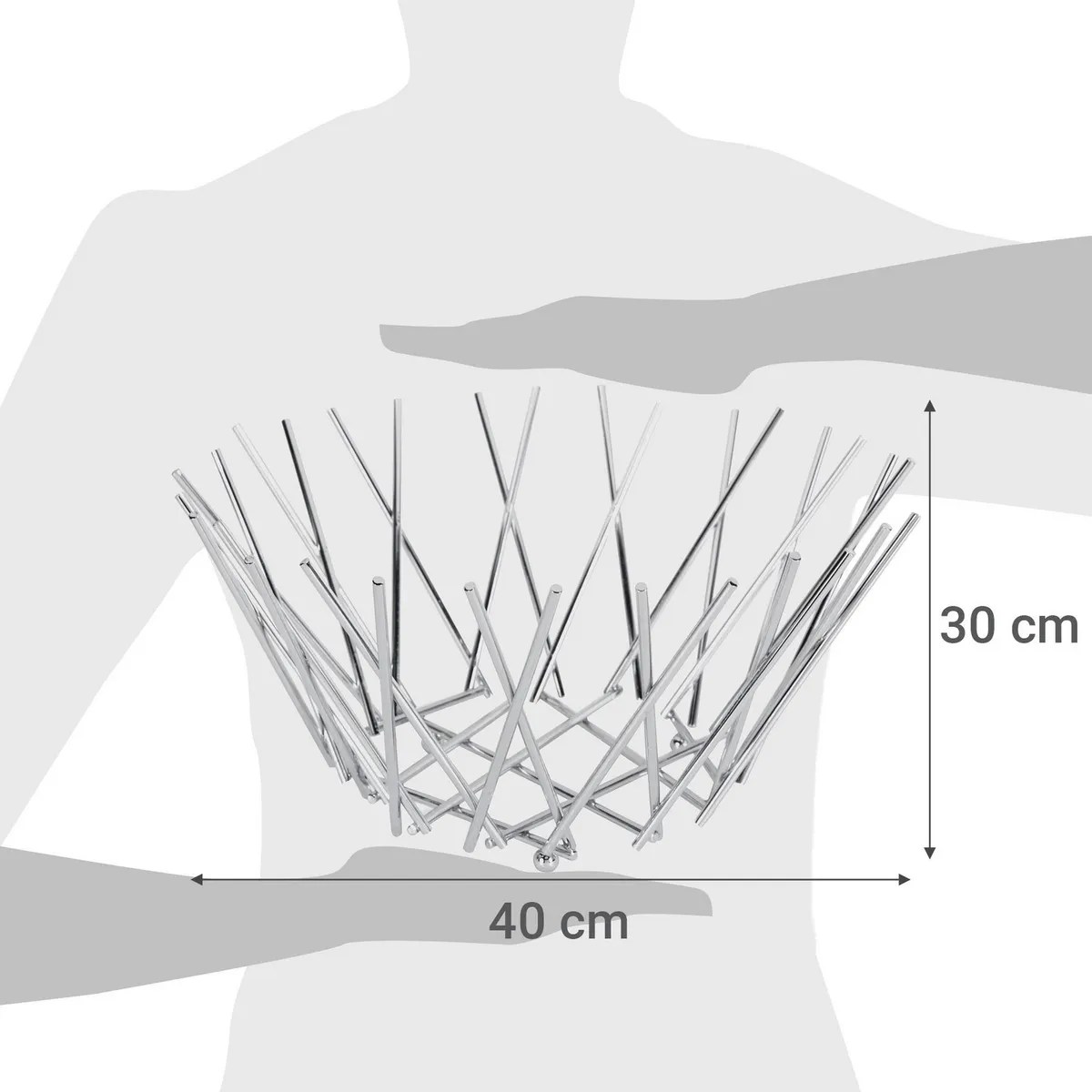 JUST HOME COLLECTION - Frutera Cromado Just Home Collection 40x40x30 cm Organizador