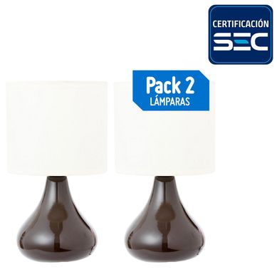 Pack lmparas de mesa 16 cm 60 W 2 unidades