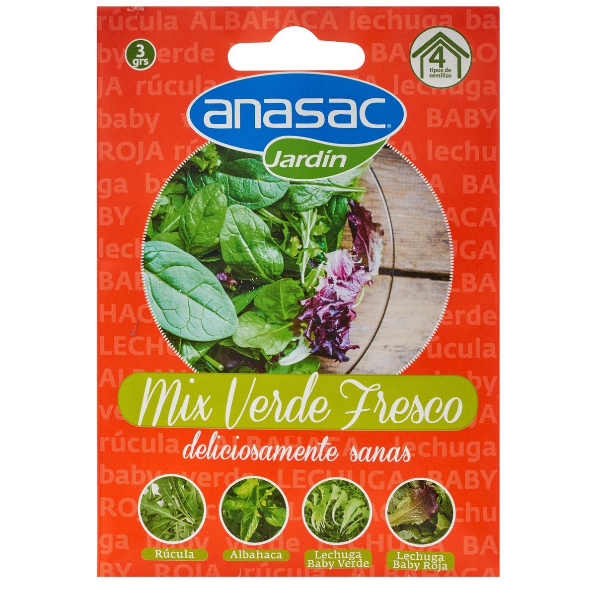 ANASAC - Mix Semillas Verde Fresco 4 gr Sachet