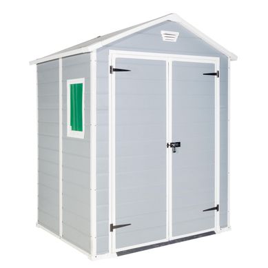 Bodega de jardn 185x152x226 cm de resina gris