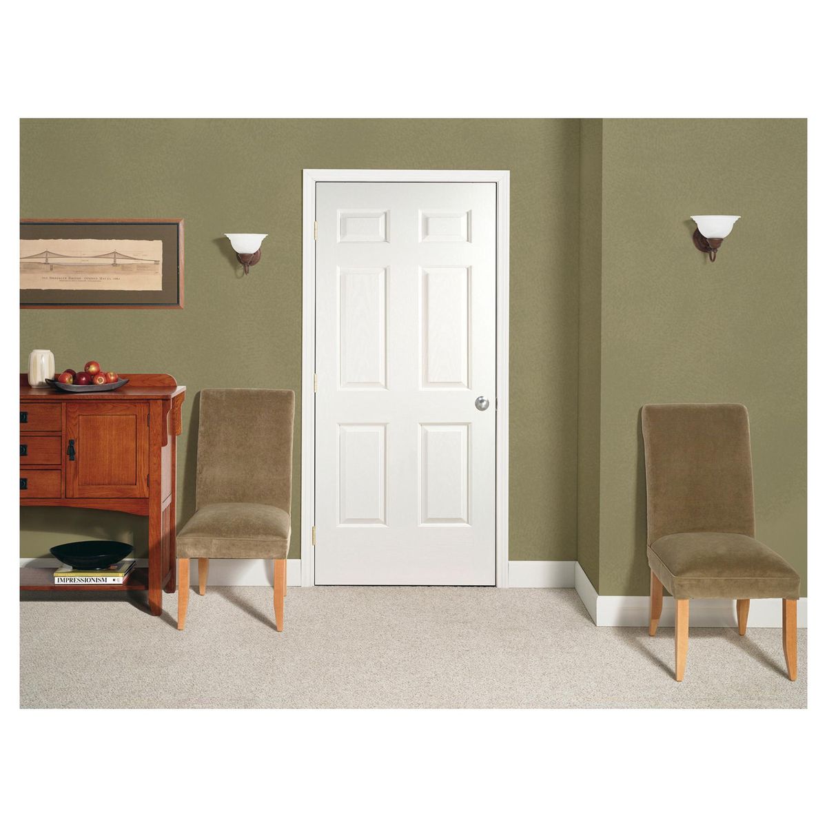 MULTIMARCA - Puerta Sinfonía HDF con 6 Paneles con Perforación Blanco Prepintada