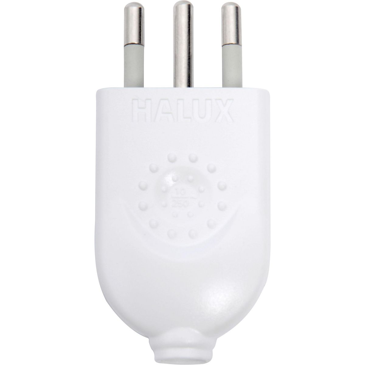 HALUX - Enchufe macho volante 2P+T blanco