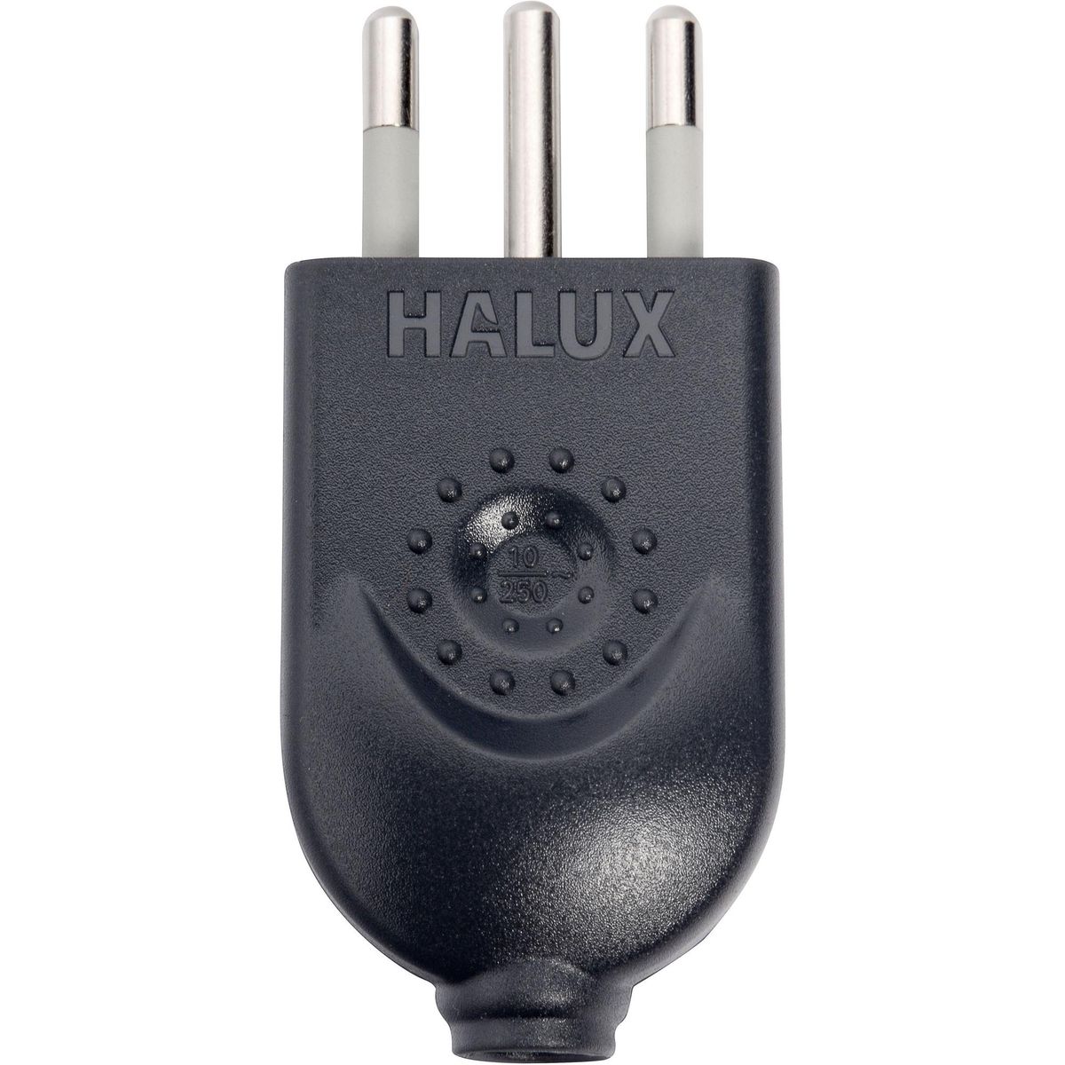 HALUX - Enchufe macho volante 2P+T negro