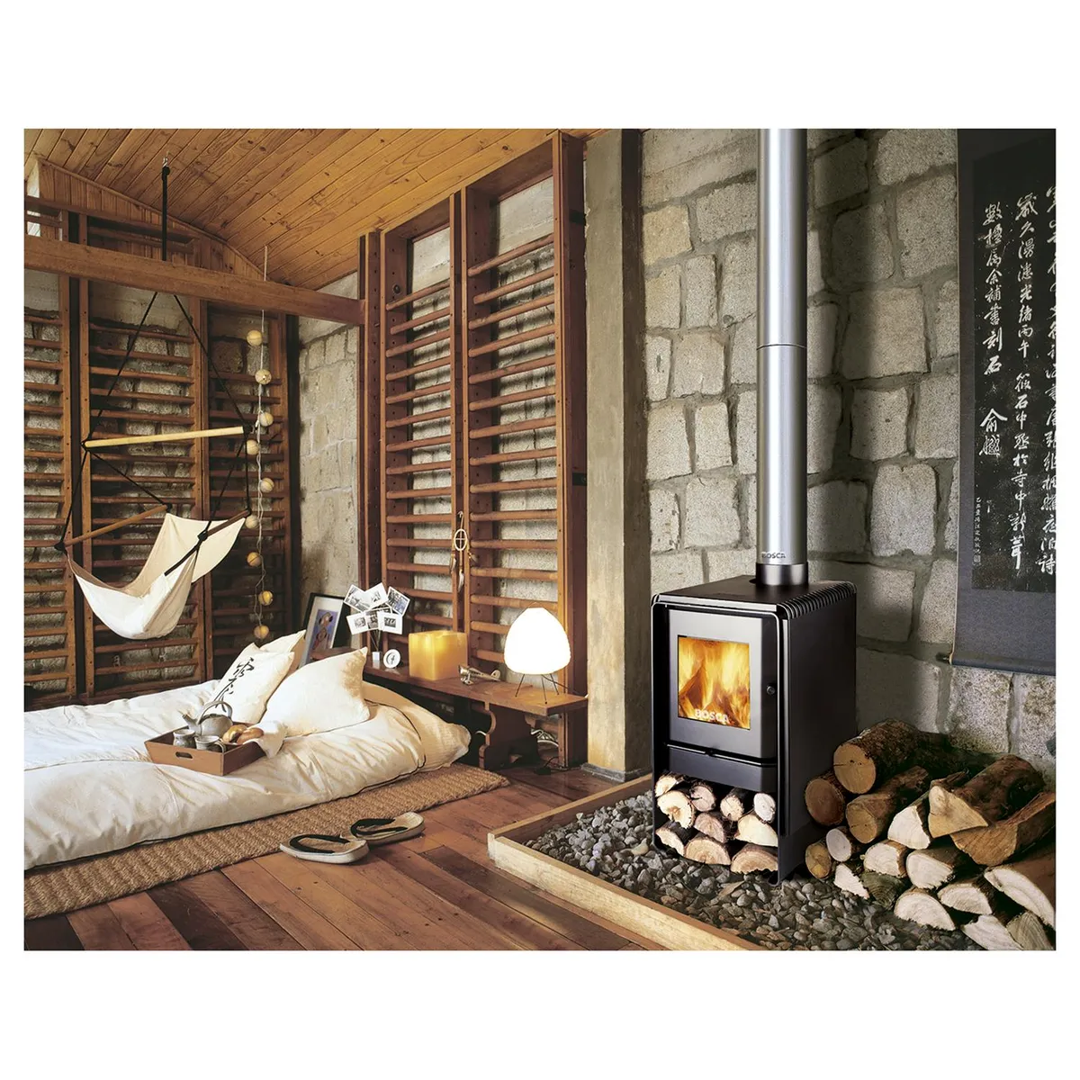 BOSCA - Estufa Leña Eco 380 Negro