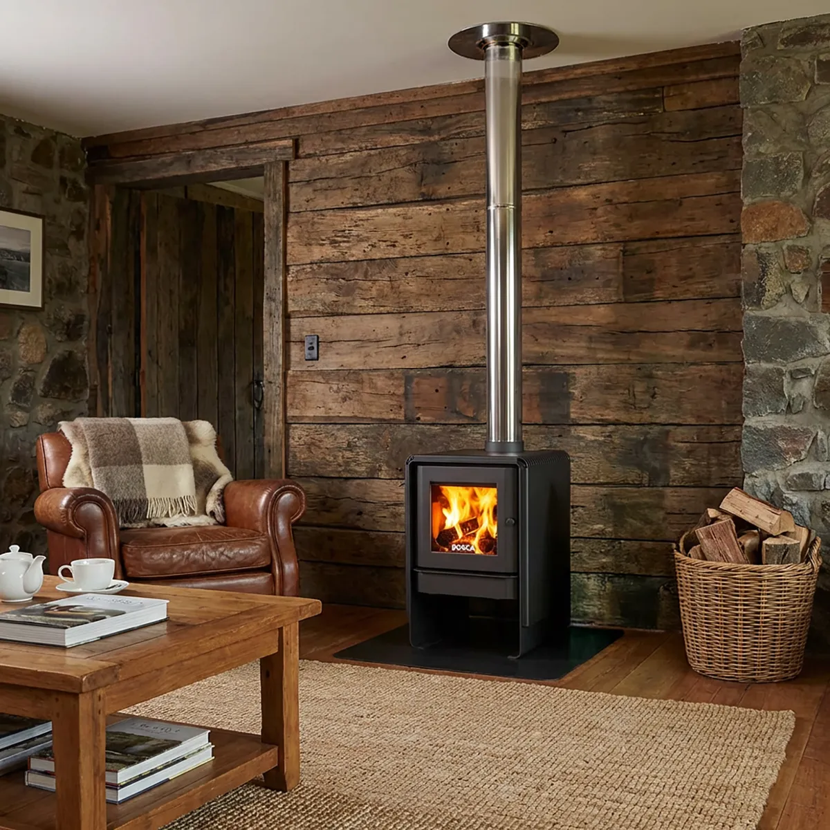 BOSCA - Estufa Leña Eco 380 Negro