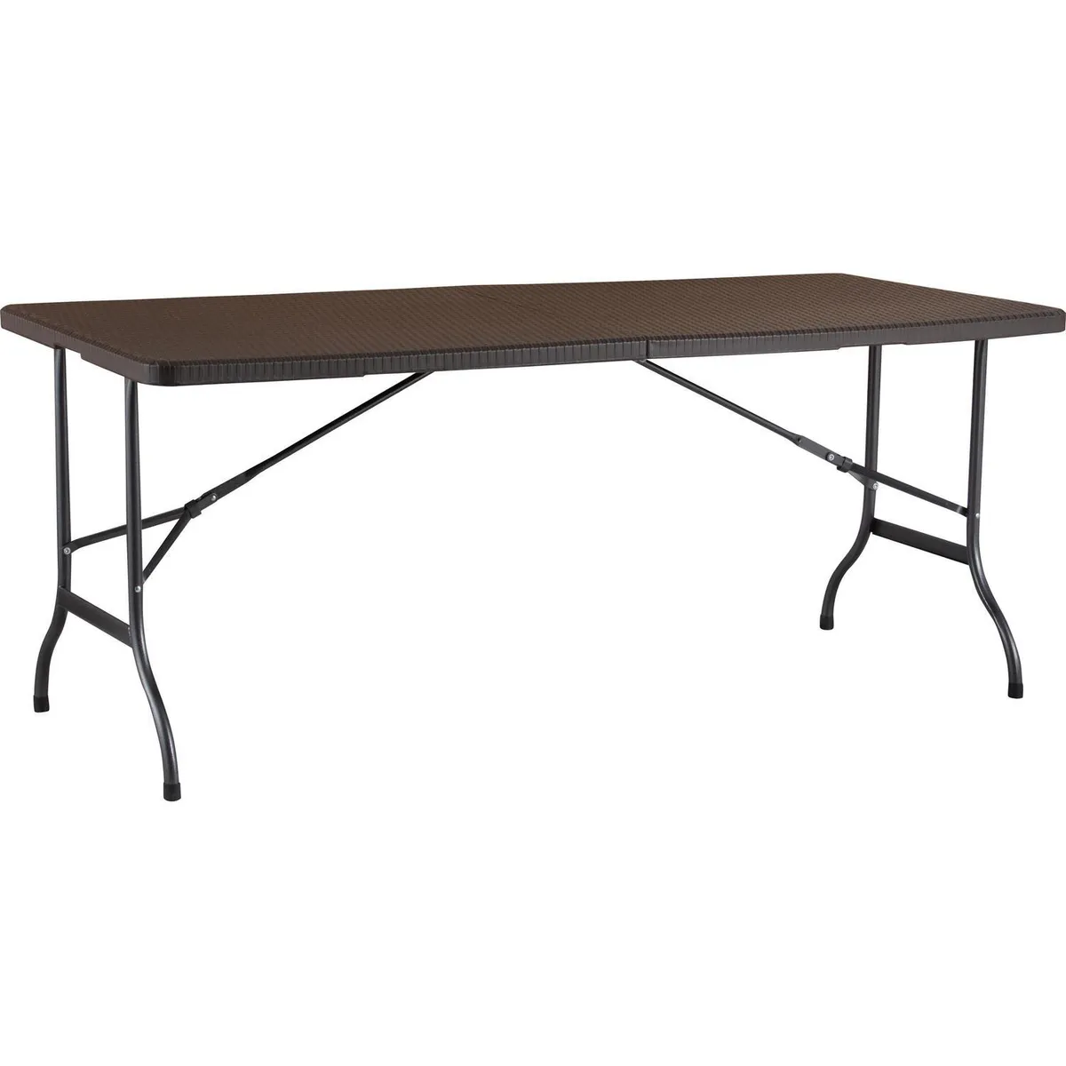 JUST HOME COLLECTION - Mesa Plegable Tipo Maleta Rectangular 180 cm Café Textura