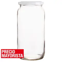 CASA BONITA - Frasco con tapa blanca 1 litro vidrio transparente