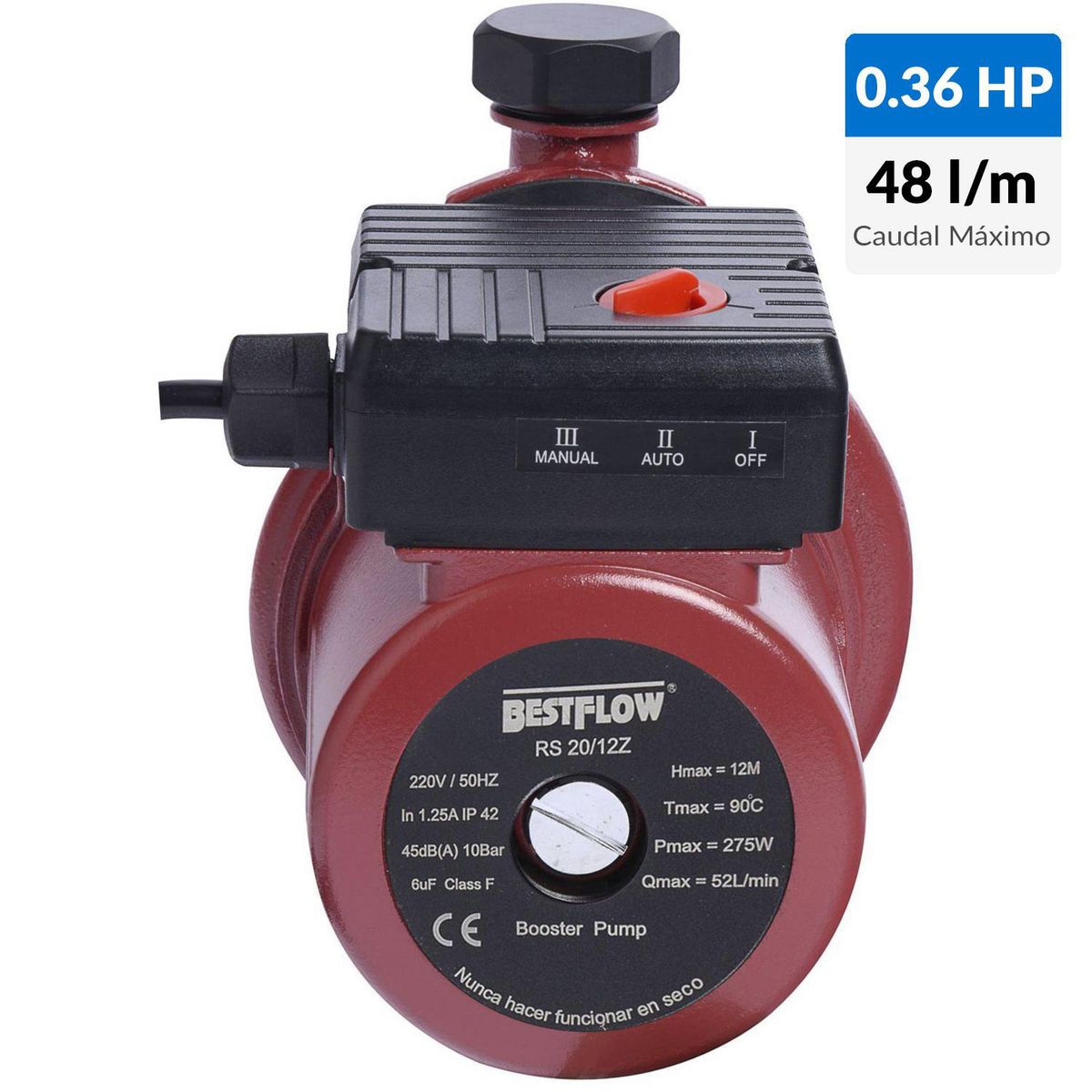 BESTFLOW - Electrobomba Recirculadora 3/4"  0.36 HP 48 l/min