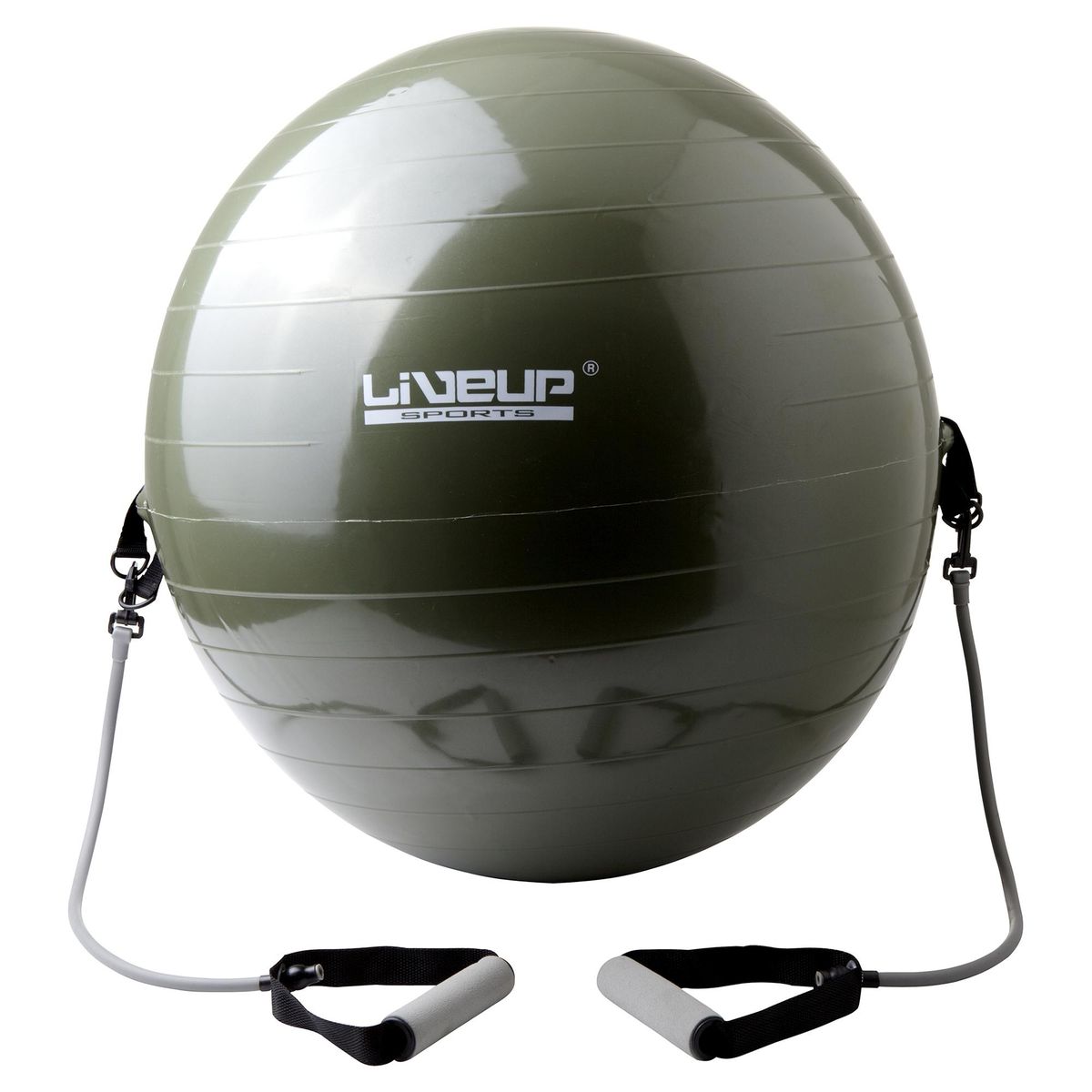 LIVEUP - Pelota de yoga gris con extensores