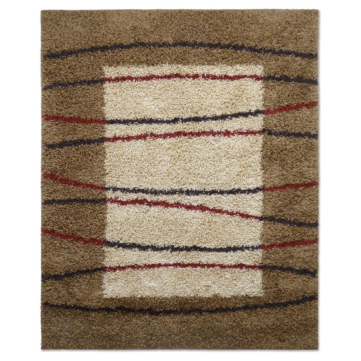 IDETEX - Bajada de Cama Shaggy 66x110 cm Polipropileno Café