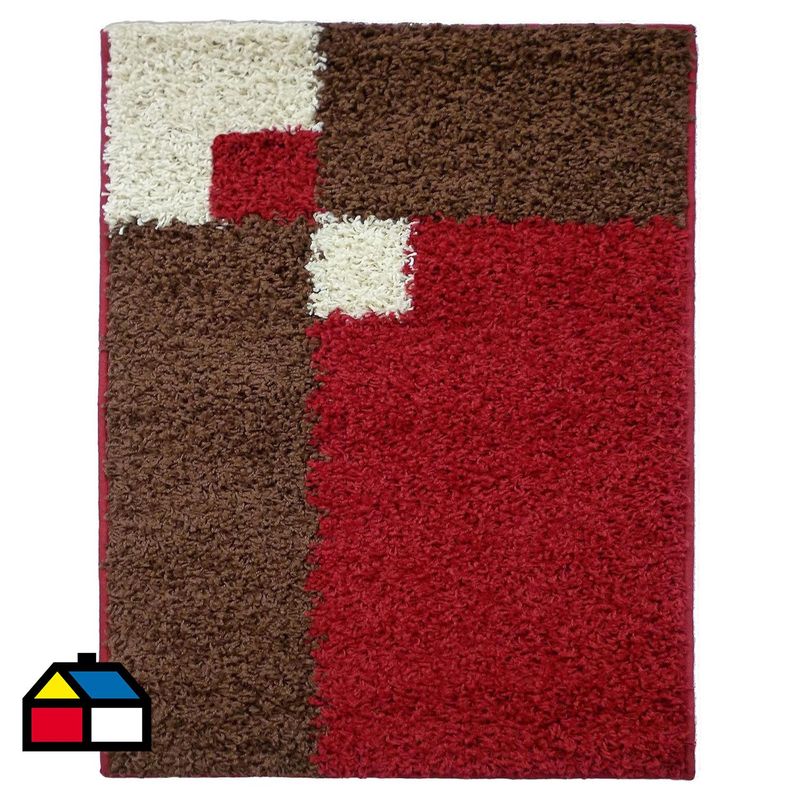 IDETEX - Alfombra Shaggy 150x200 cm Rojo