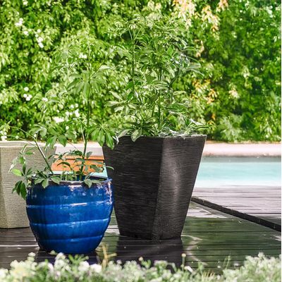Imagen 2 del producto Macetero Trapecio de Plástico 34x43 cm Negro