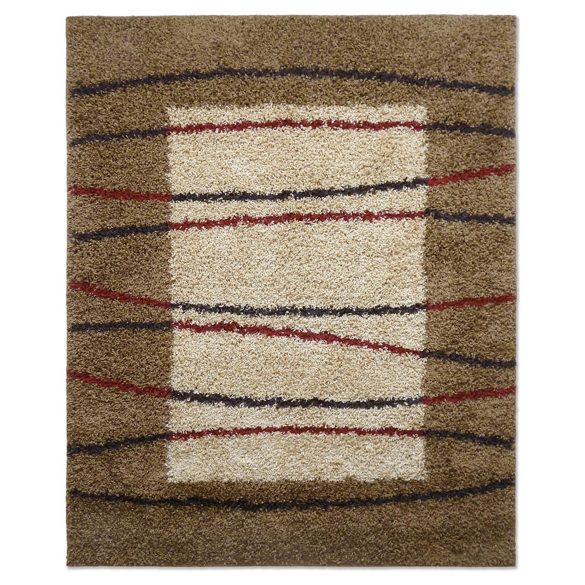 IDETEX - Alfombra Shaggy 150x200 cm Polipropileno Café