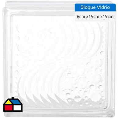 Bloque de vidrio 19x19x8 cm Seawave