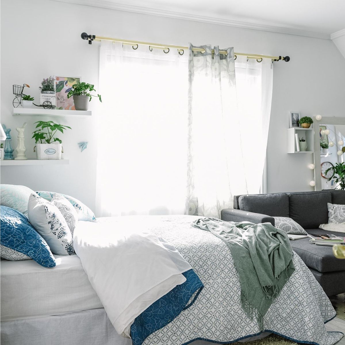 METALHSA - Set de Barra Cortina Doble 28/19 mm 200 cm Madera Natural