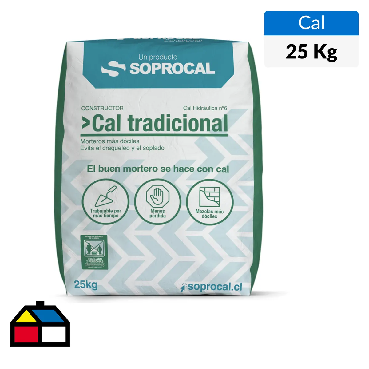SOPROCAL - Cal para Morteros Hidráulica 25 kg Saco