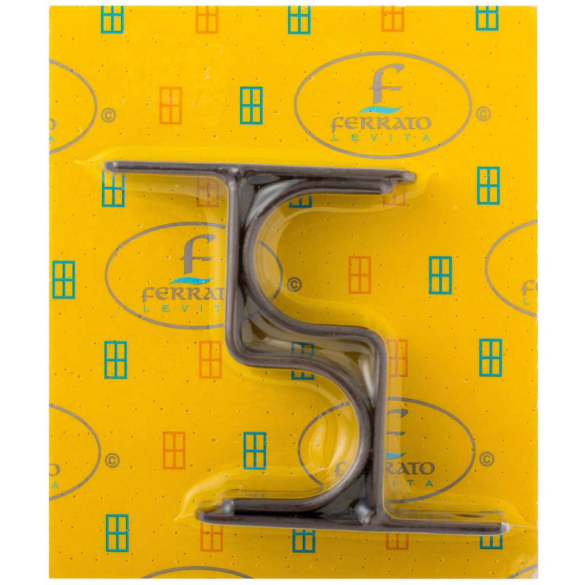 JUST HOME COLLECTION - Set de soportes para barra de cortina 32 mm 2 unidades óxido