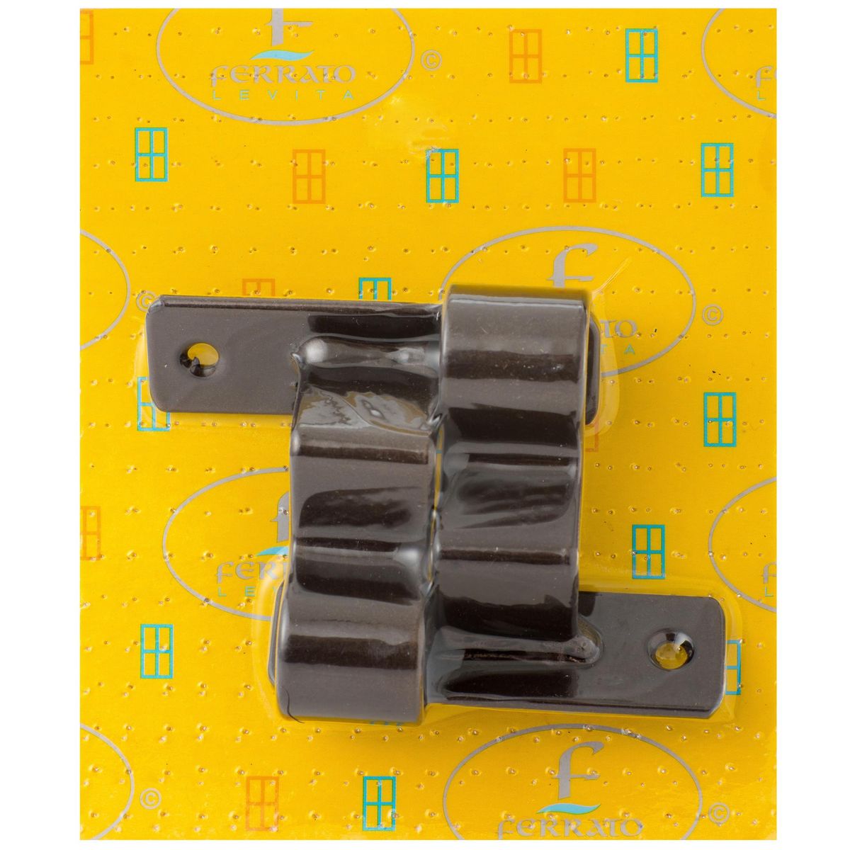 JUST HOME COLLECTION - Set de soportes para barra de cortina 19 mm 2 unidades óxido